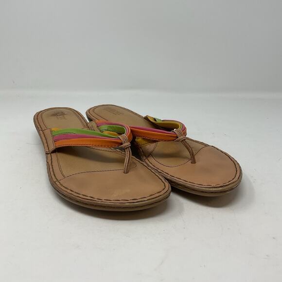 Born Sandals Womens 10 / 42 Multi Color Leather Slip On Flats Flip Flops Thong - Picture 1 of 14